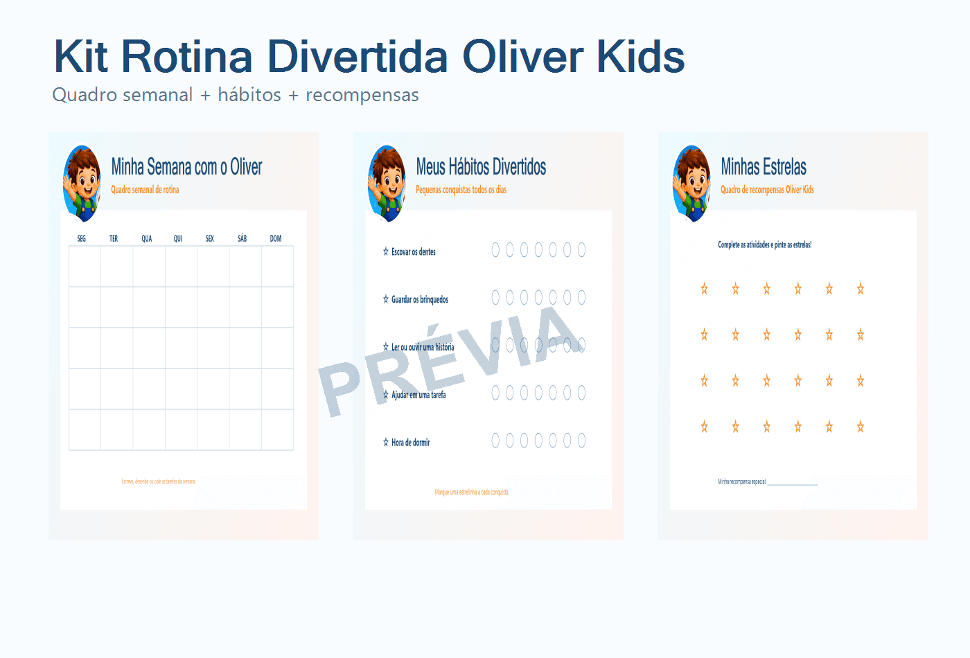 Prévia de Kit Rotina Divertida